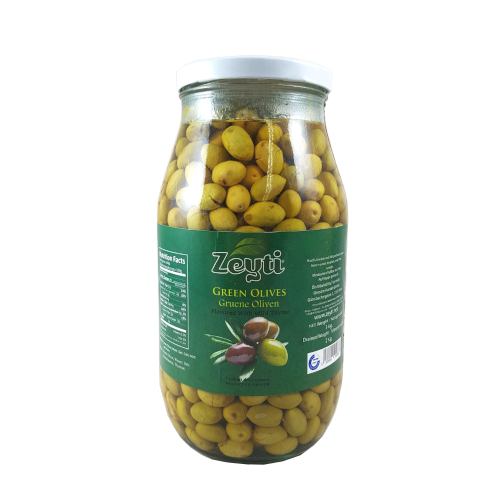 Zeyti Grüne gebrochene Oliven m/ Zaatar/Thymian 3kg