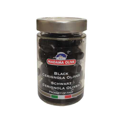 Schwarze Cerignola Oliven 190g