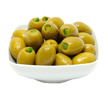 Grüne Oliven gefüllt mit Jalapenos Super Colossal 111-120 10kg